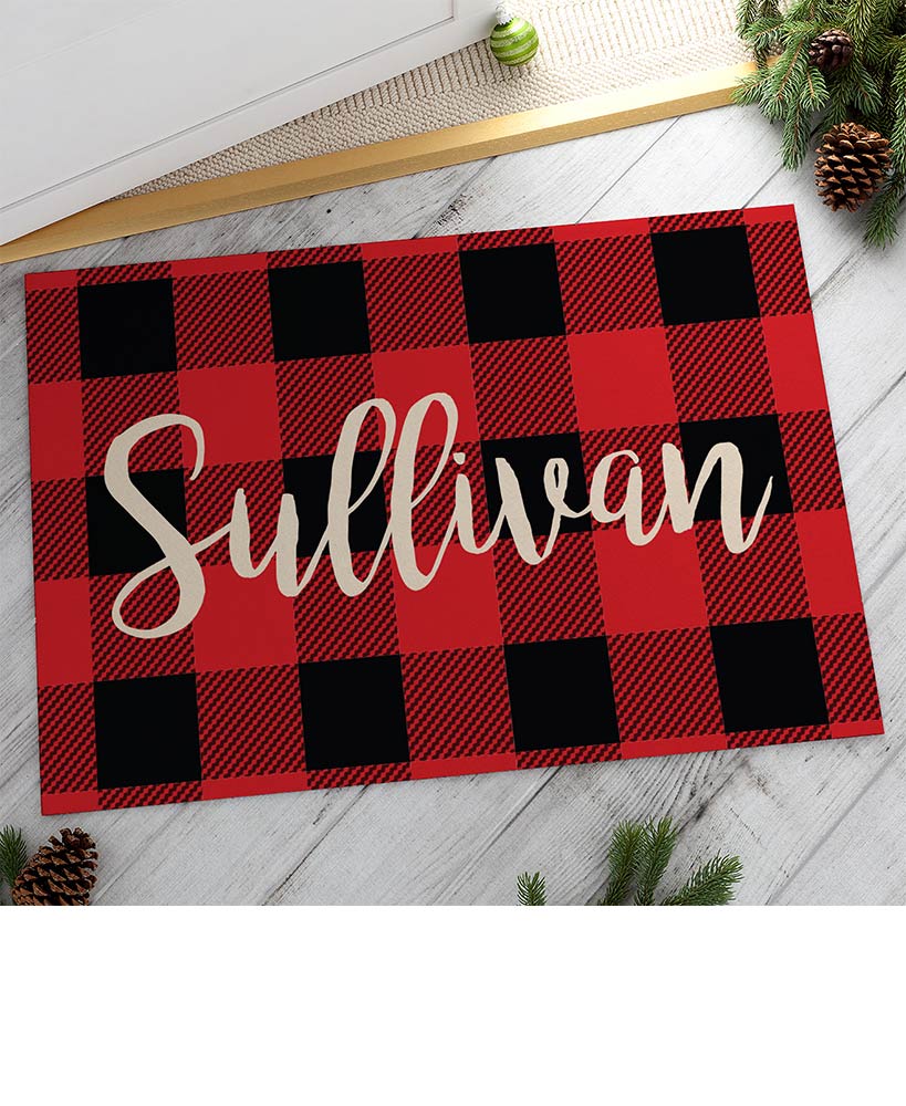 Personalized Buffalo Plaid Doormats