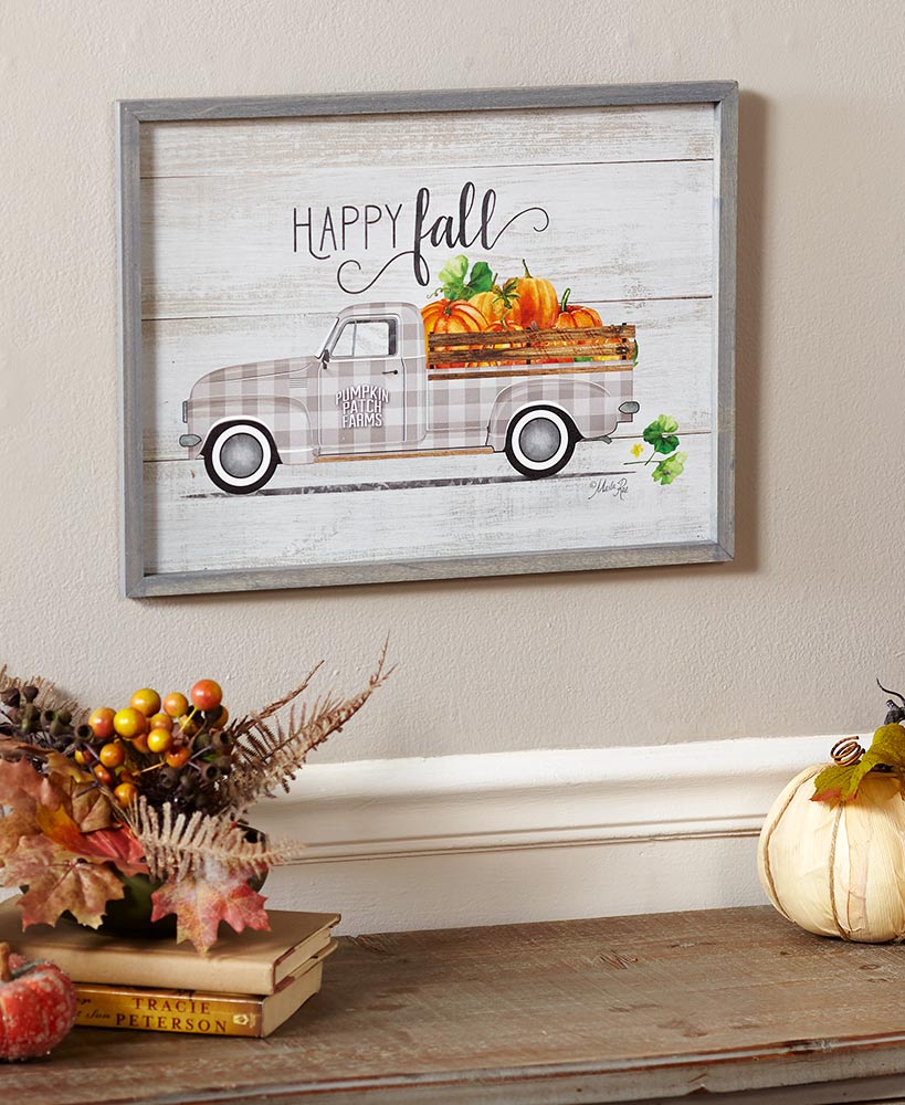 Festive Plaid Truck Wall Art