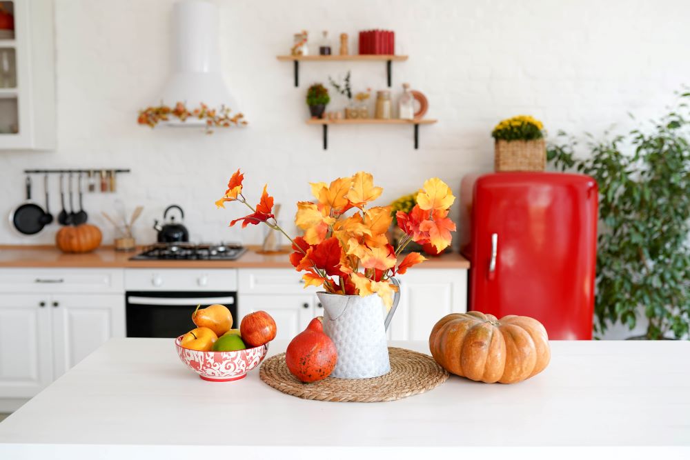 Fall Flowers In Kitchen