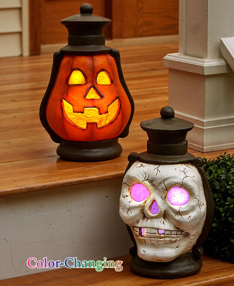 Outdoor Halloween Decorations - 
 Oversized Lighted Porch Lanterns