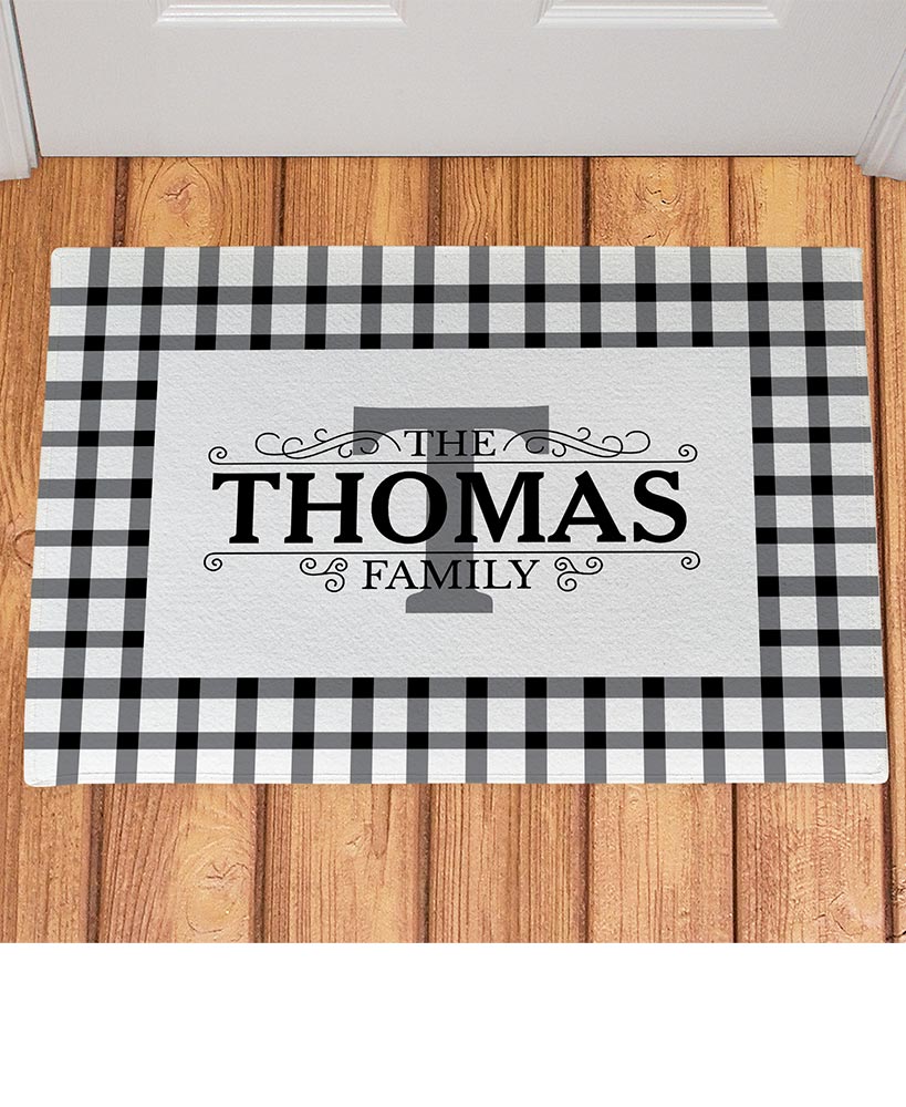 Personalized Country Plaid Doormats