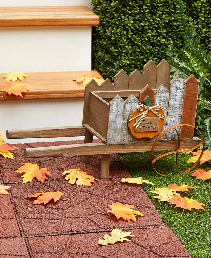 Fall Blessings Pumpkin Wheelbarrow