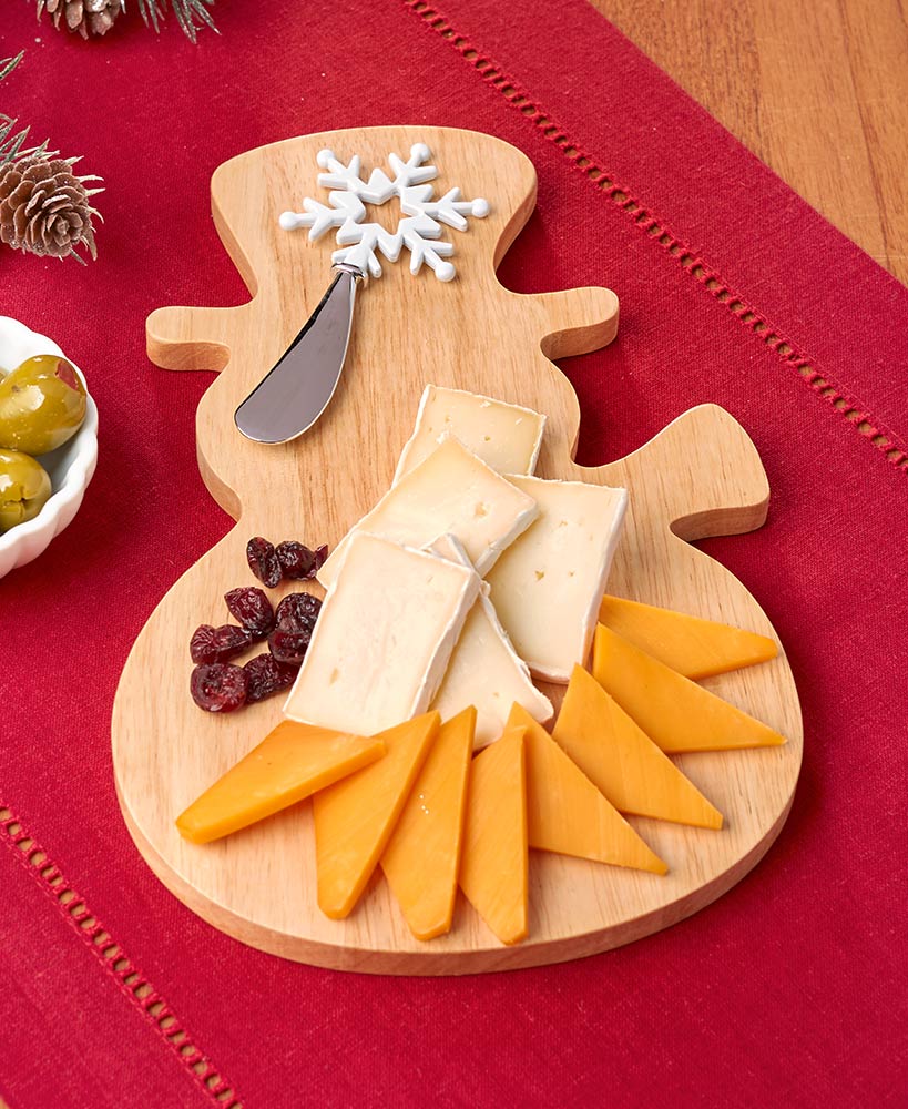 Snowman Cheese Board and Spreader