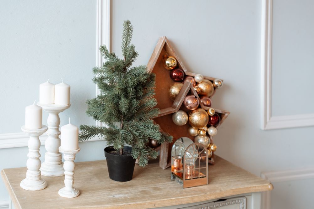 Christmas Accents On Side Table