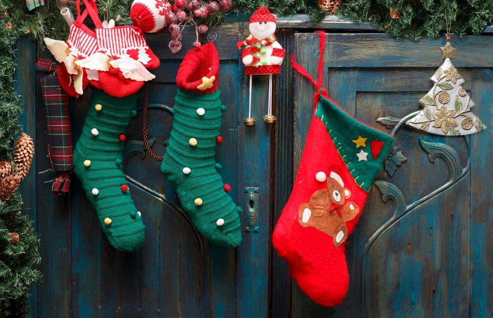 Christmas Stockings On Cabinet