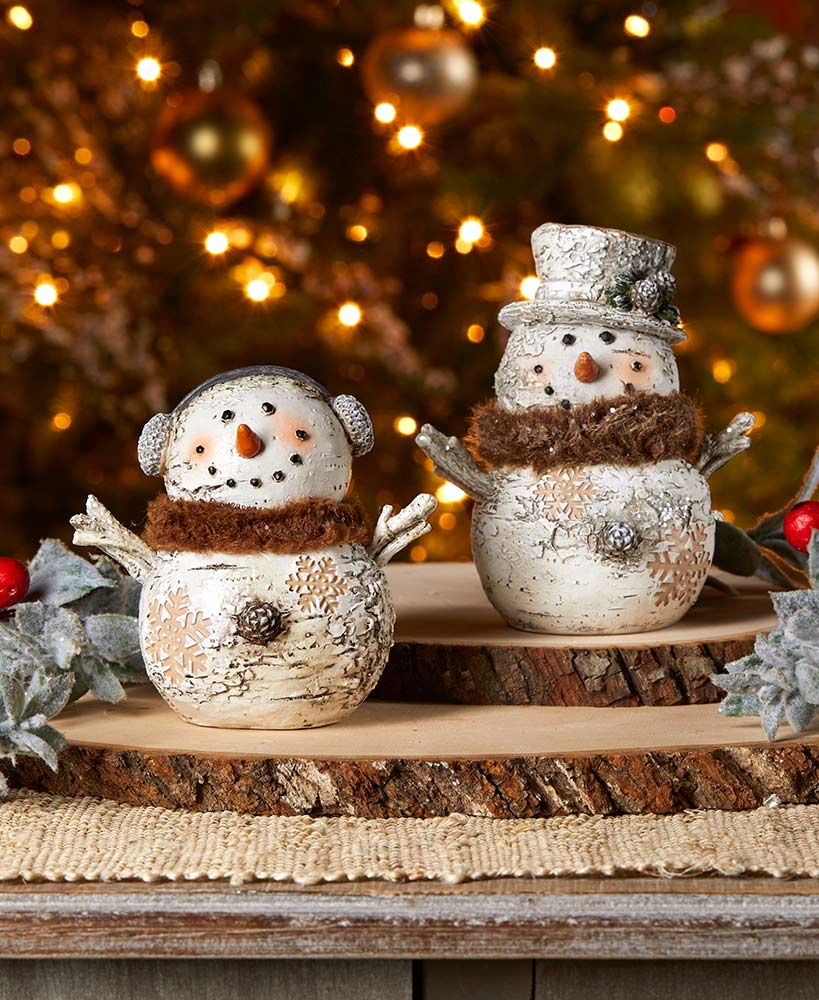 Woodland Snowman Figurines