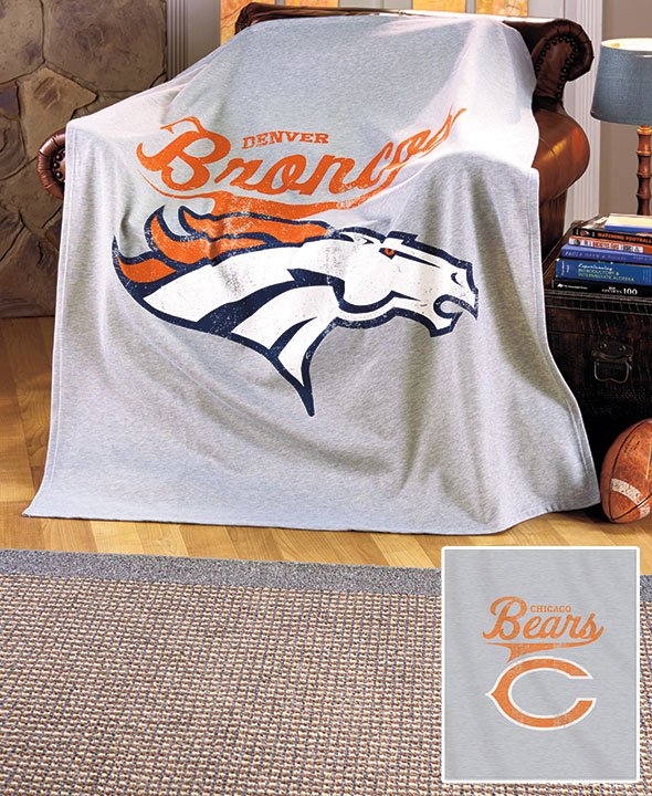 NFL Distressed Sweatshirt Throws