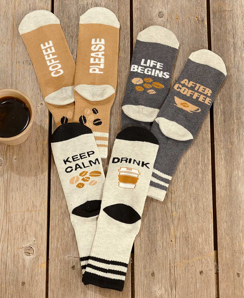 3-Pair Coffee Slipper Socks