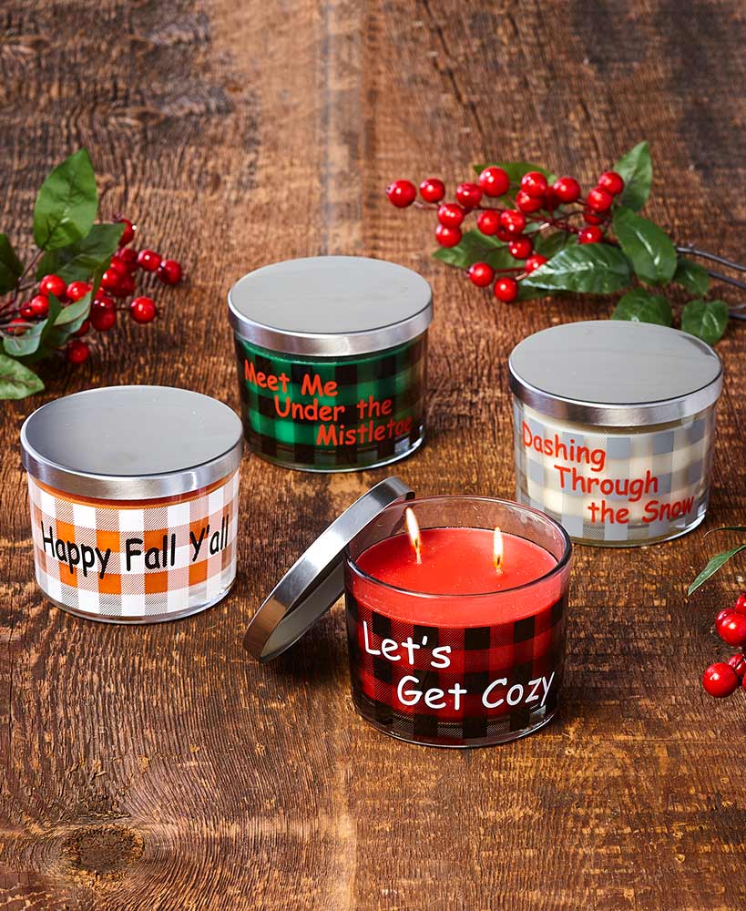 Country Plaid Candles