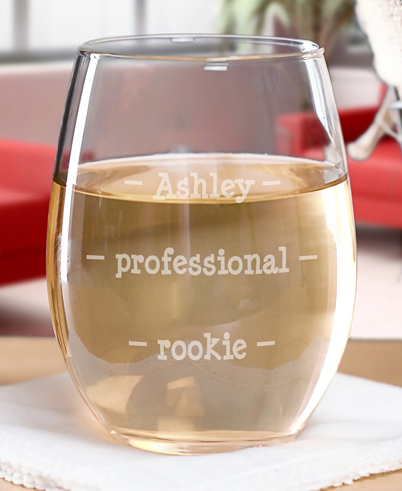 Personalized Pour Line Wine Glass
