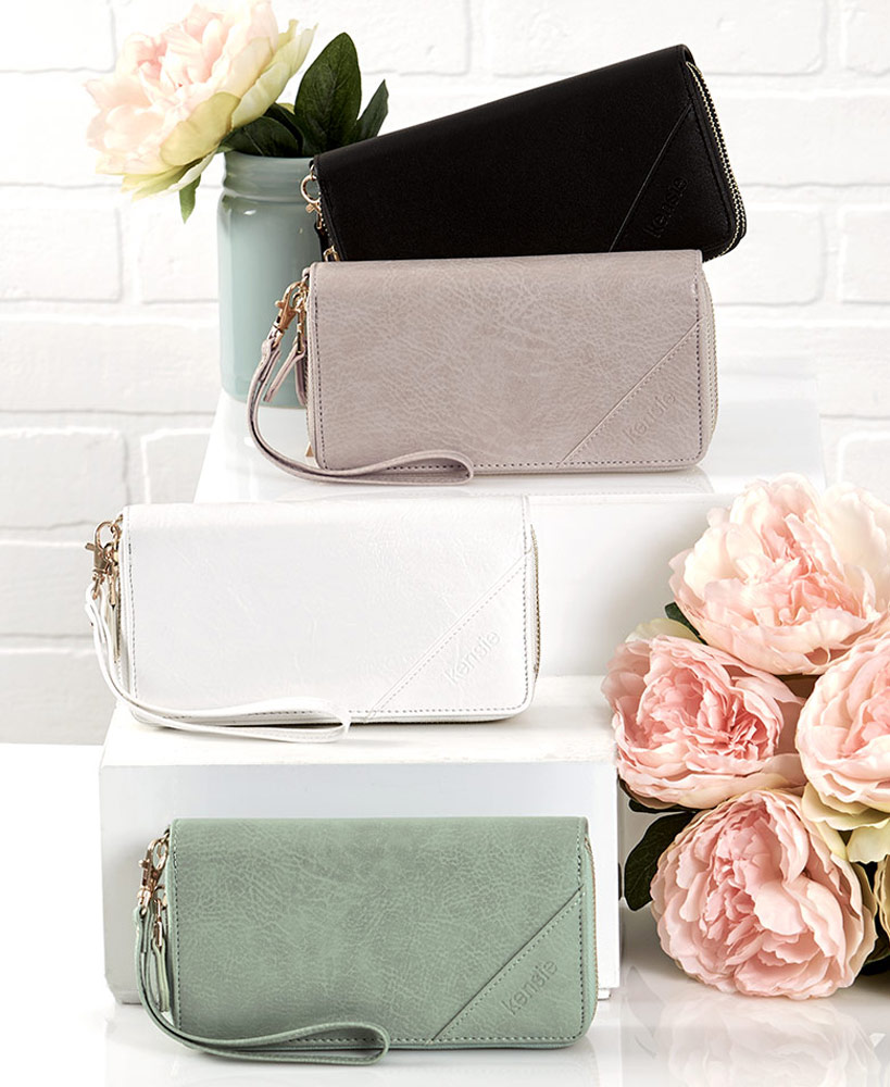 Kensie Double Zip-Around Wristlet Wallets