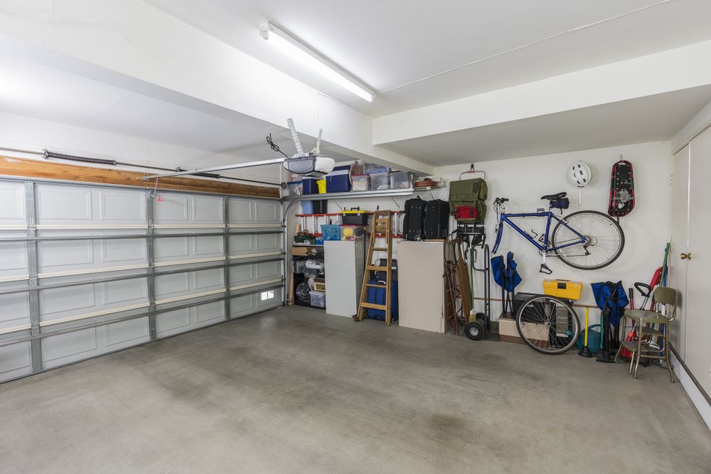 garage organization tips - hang bicycles on wall
