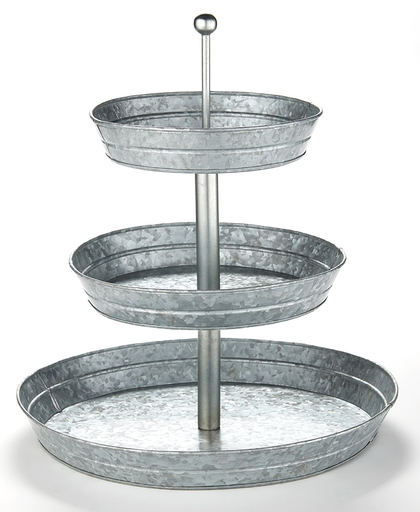 3-Tier Galvanized Serving Tray