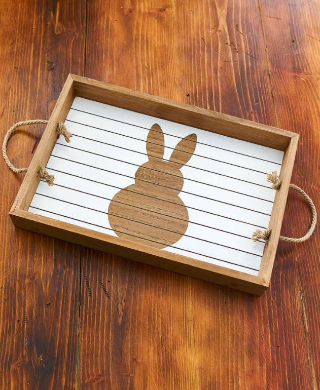 Easter Table Decorating Ideas - Country Easter Bunny Serving Tray