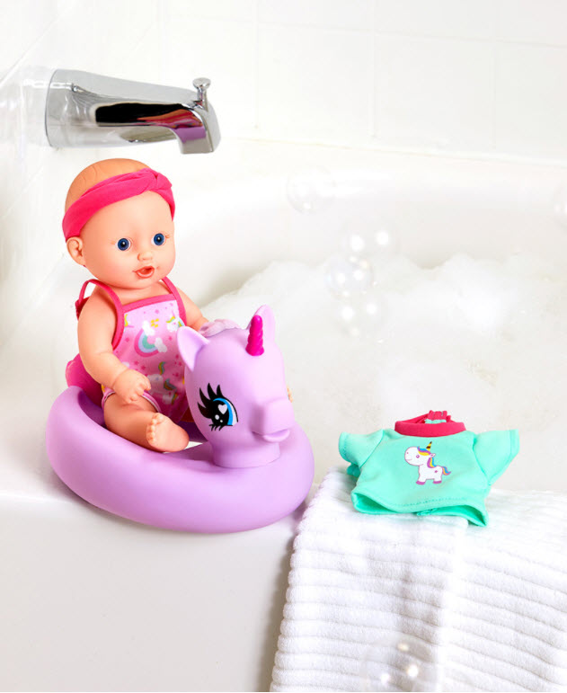 Basket Stuffers Kids - Bath Time Baby Dolls: Unicorn or Swan