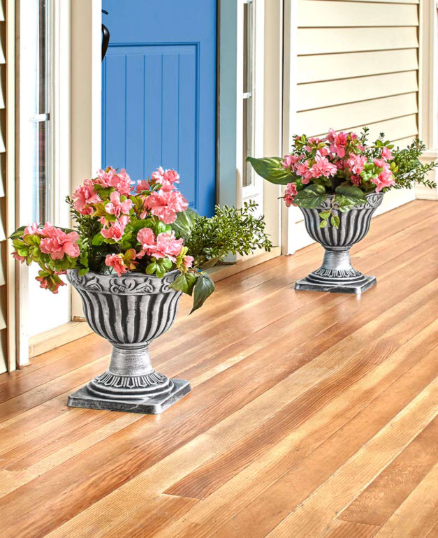 Spring Porch Decorating Ideas -Sets of 2 Urn Planters