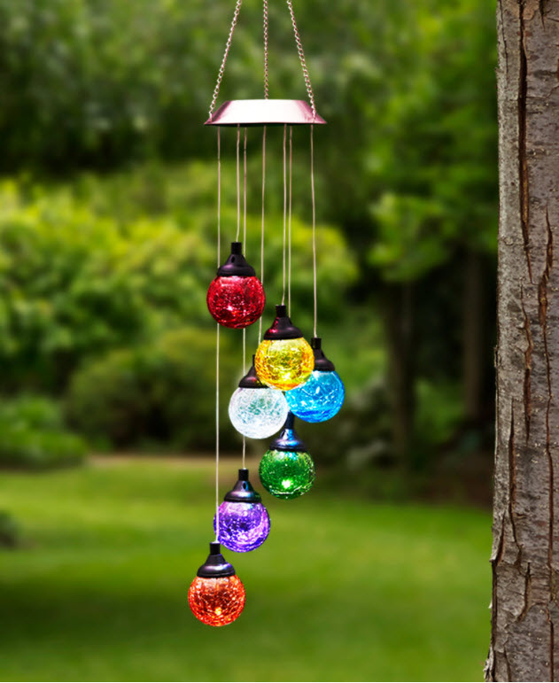 Glass Globe LED Solar Light Mobiles