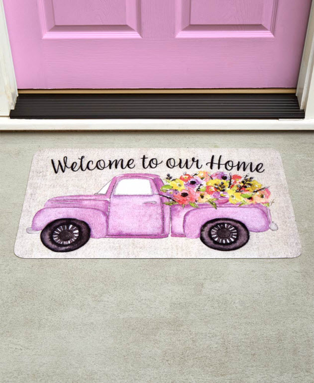 Spring Porch Decorating Ideas -Spring Truck Doormats