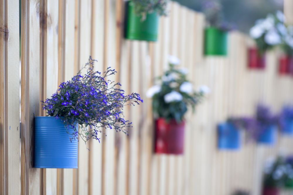 DIY Garden Projects - Hanging Tin Can Planters