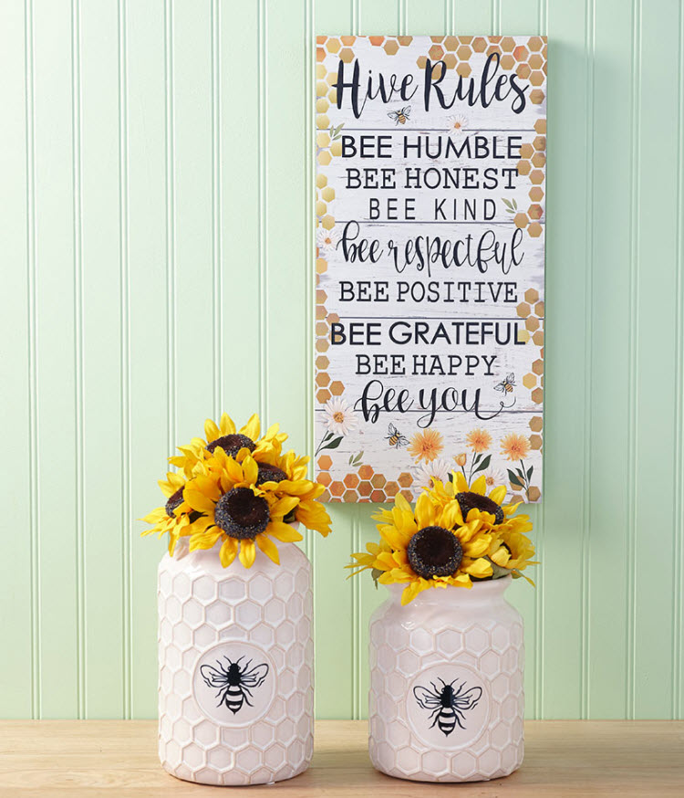 Bee Kitchen Towel Farmhouse Bee Decor Bee Home Decor Spring 