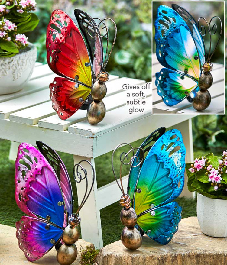 Mother's Day gift Ideas - Solar Glass Butterfly Accent Lights