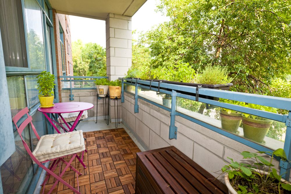 colorful balcony space