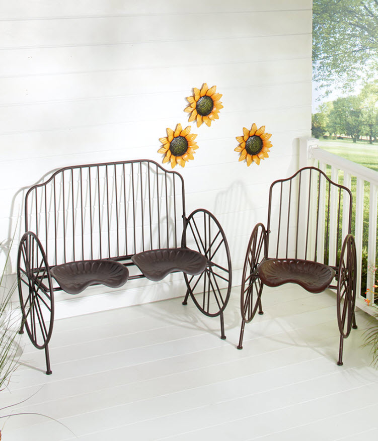 Patio Furniture Ideas - Metal Farmhouse Bench or Chair