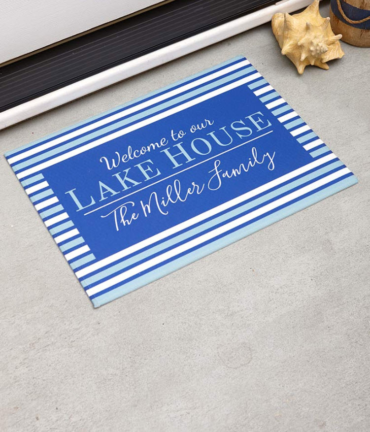 Coastal Porch Decorating Ideas - Personalized Themed Welcome Mats