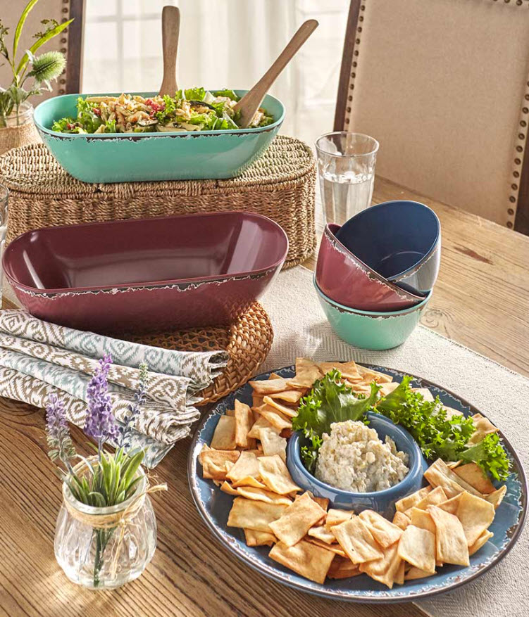 Mother's Day Gift Ideas - Rustic Melamine Serving Collection