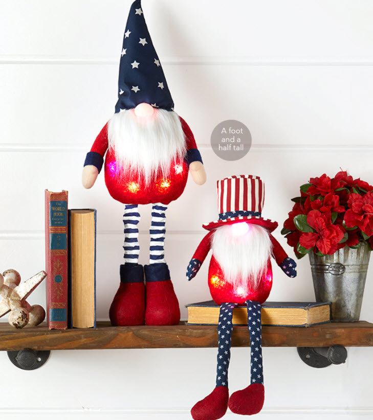 Lighted Americana Gnomes
