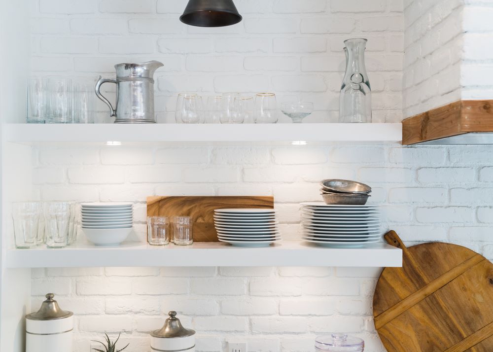 Kitchen Floating Shelves Storage Solution