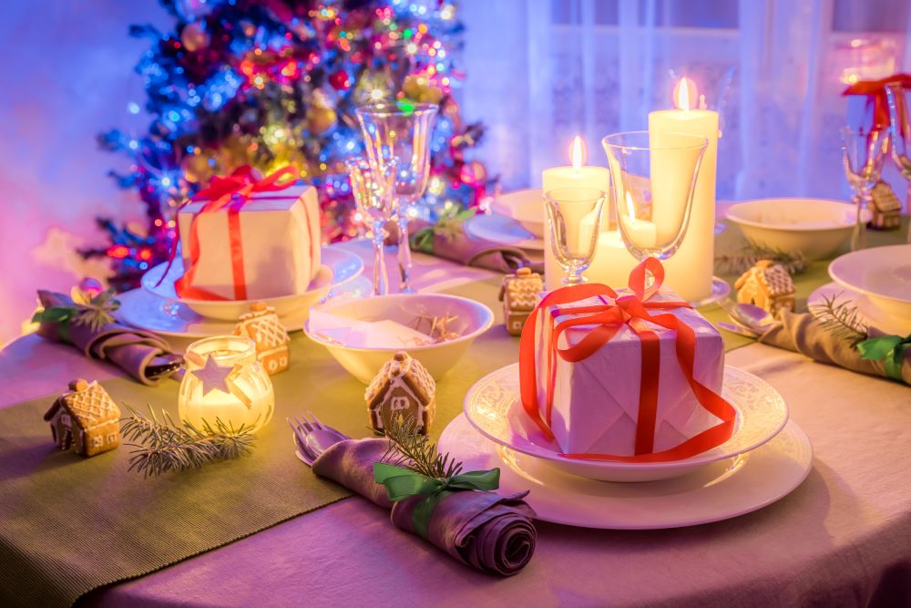 Lighted Christmas table