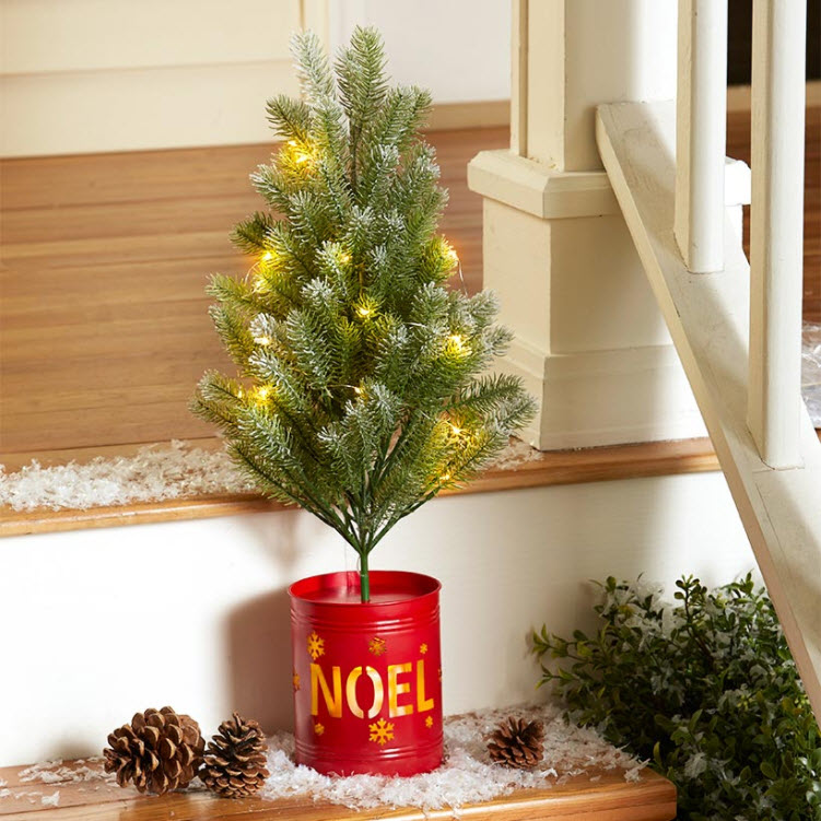 Christmas Tree in Lighted Pot