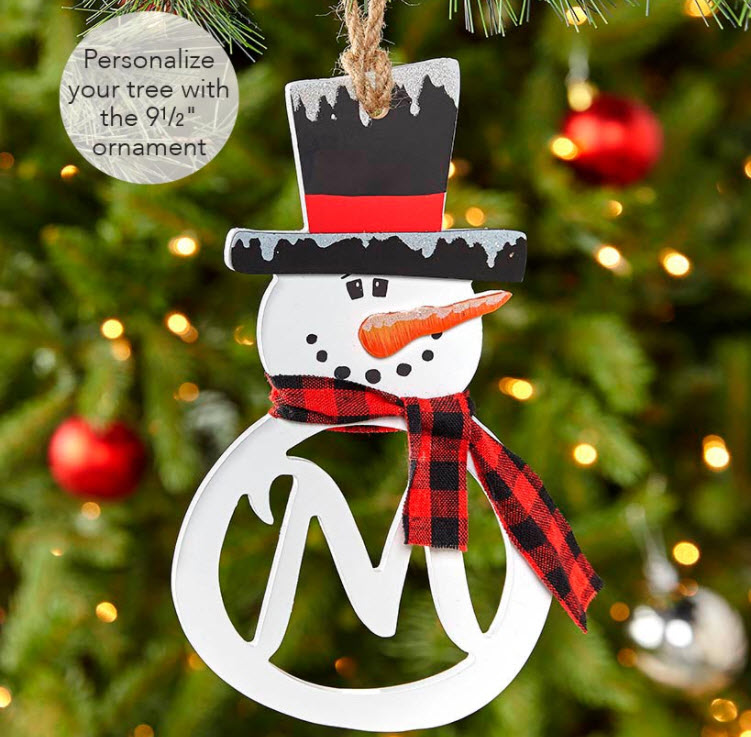 Snowman Monogram Ornaments