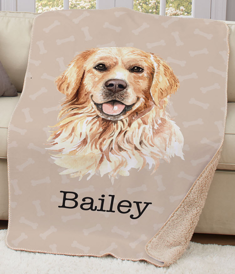 Personalized Dog Breed Sherpa Throw