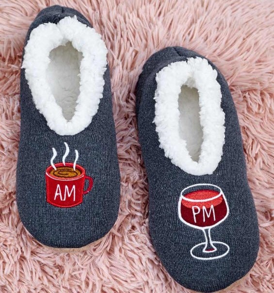 Novelty Coffee Sherpa-Lined Slippers